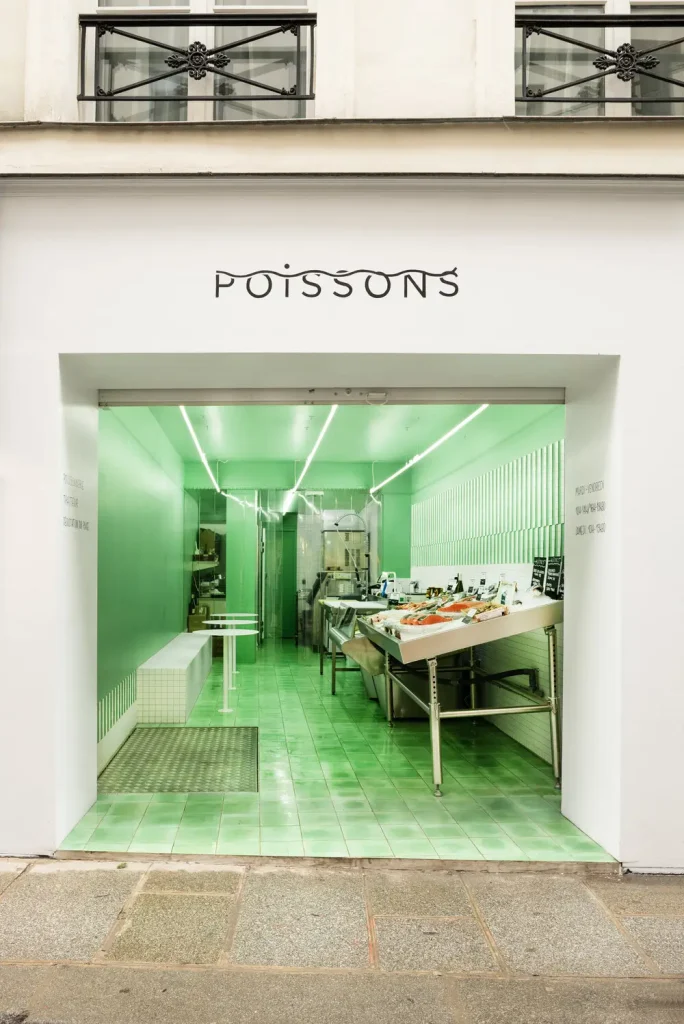 Réalisation du restaurant Poissons rue des Gravilliers à Paris