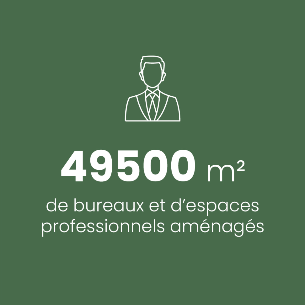 49500 m² de bureaux et d'espaces professionnels aménagés